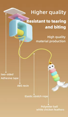 Kwispel-winkel | Elektrisch Kattenspeeltje met Veren en Bewegende Yo-Bal