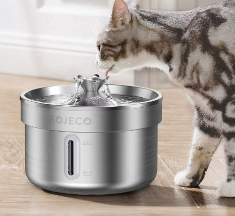 Kwispel-winkel | ROJECO Voer- en Waterdispenser voor Katten met Roestvrijstalen Voerbak