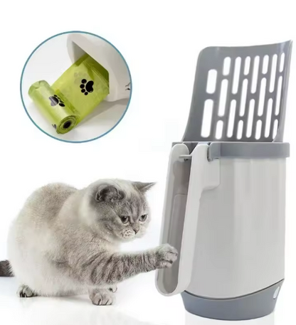 Kwispel-winkel | Kattenbakschep met Afvalhouder en Navulzakken