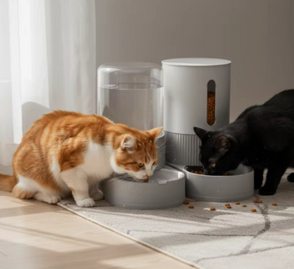 Kwispel-winkel | Transparante Automatische Voer- en Waterdispenser voor katten