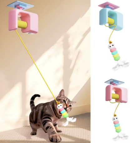 Kwispel-winkel | Elektrisch Kattenspeeltje met Veren en Bewegende Yo-Bal