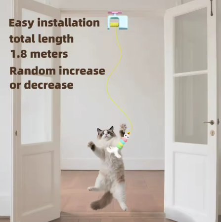 Kwispel-winkel | Elektrisch Kattenspeeltje met Veren en Bewegende Yo-Bal