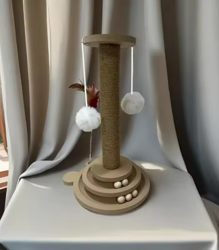 Kwispelwinkel | Interactieve Krabplank met Draaitafel en Speelballen voor Katten