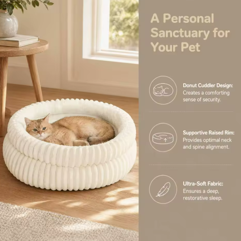 Kwispelwinkel | Zacht Pluche Kattenbed met Antislip Onderkant