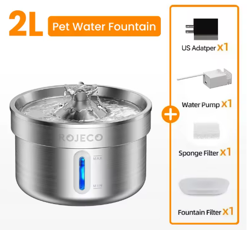 Kwispel-winkel | ROJECO Voer- en Waterdispenser voor Katten met Roestvrijstalen Voerbak