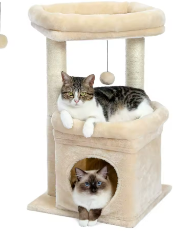 Kwispel-winkel | Compacte Kattenboom met Kattenhuis en Sisal Krabpalen